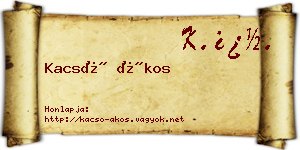 Kacsó Ákos névjegykártya